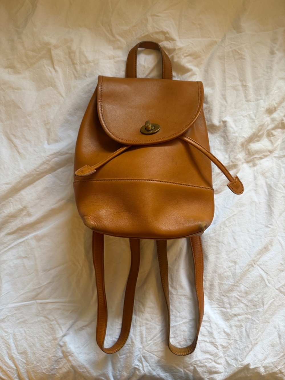 Vintage Coach Mini Backpack in Caramel Brown Leather